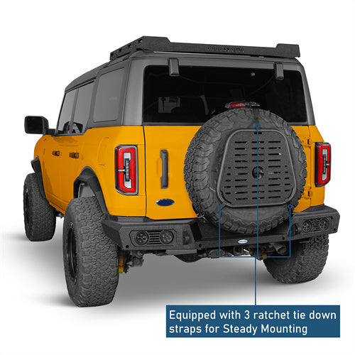 Spare Tire Mount Molle Storage Panel For 87-18 Jeep Wrangler YJ TJ JK & 21-25 Ford Bronco - Landshaker4x4