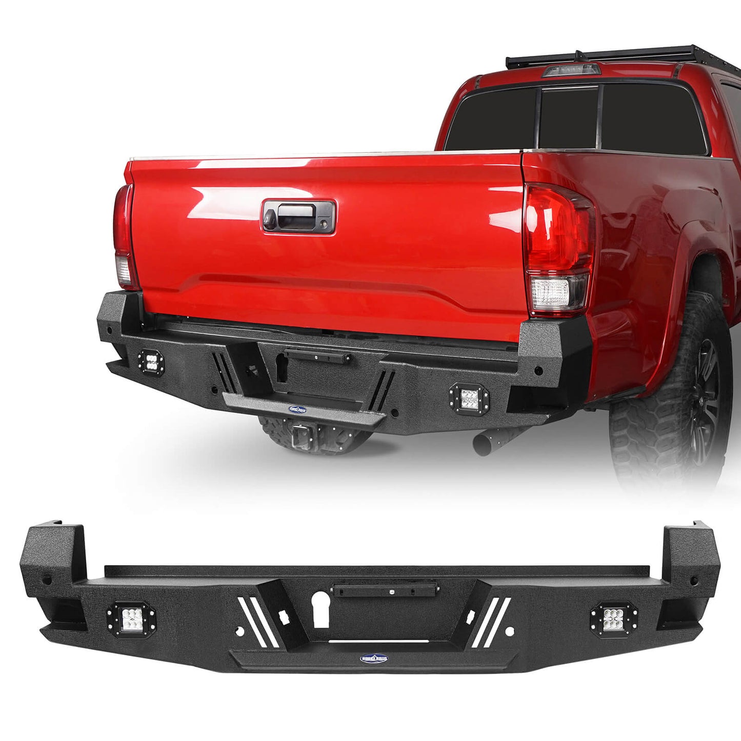 Rear Bumper w/License Plate Bracket(16-22 Toyota Tacoma 3rd Gen)-LandShaker