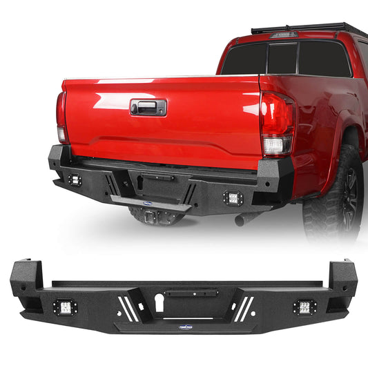 Rear Bumper w/License Plate Bracket(16-22 Toyota Tacoma 3rd Gen)-LandShaker