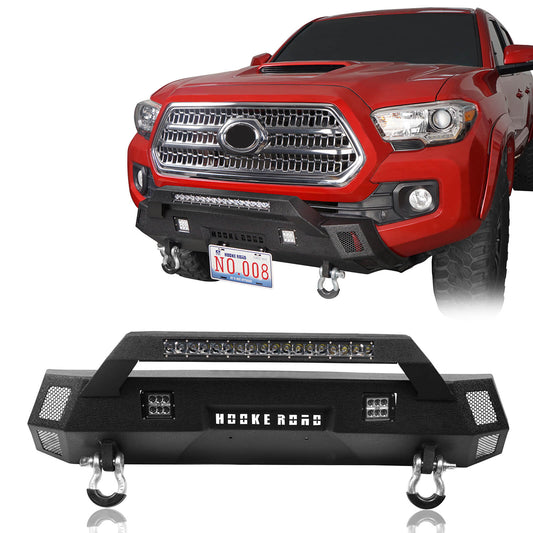 Stubby Front Bumper w/License Plate Bracket(16-22 Toyota Tacoma 3rd Gen)-LandShaker