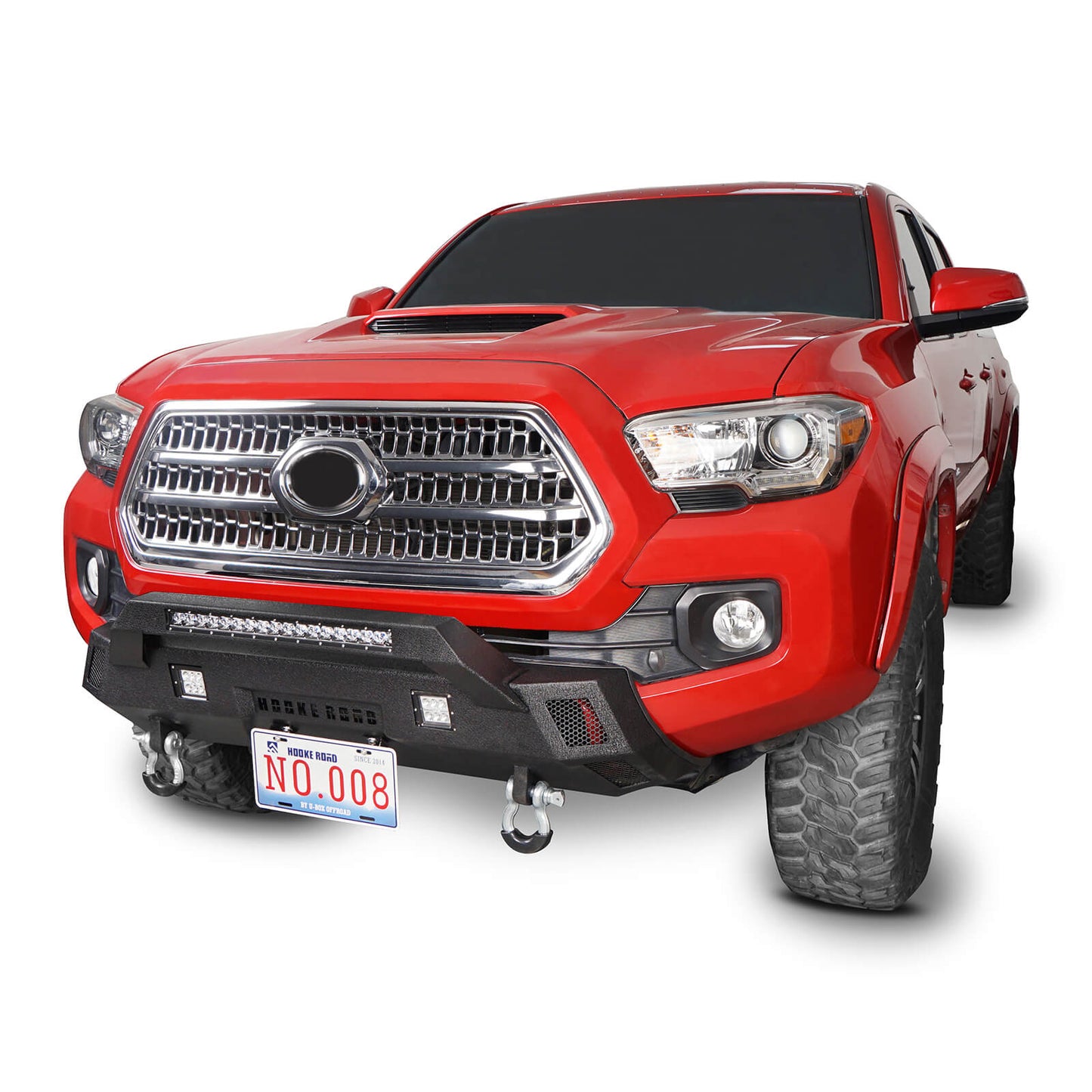 Stubby Front Bumper w/License Plate Bracket(16-22 Toyota Tacoma 3rd Gen)-LandShaker