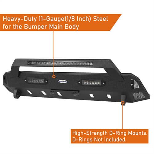 Stubby Front Bumper w/License Plate Bracket(16-22 Toyota Tacoma 3rd Gen)-LandShaker