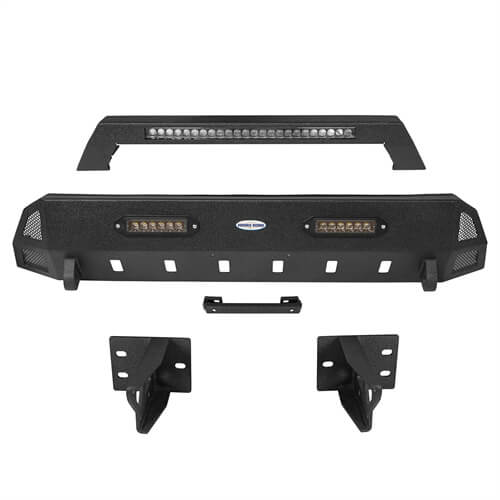 Stubby Front Bumper w/License Plate Bracket(16-22 Toyota Tacoma 3rd Gen)-LandShaker