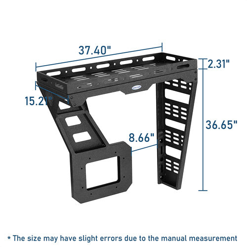 Tailgate Basket Rear Cargo Rack System w/ Reinforced Tailgate Hinge Kit For 2007-2018 Jeep Wrangler JK - LandShaker4x4