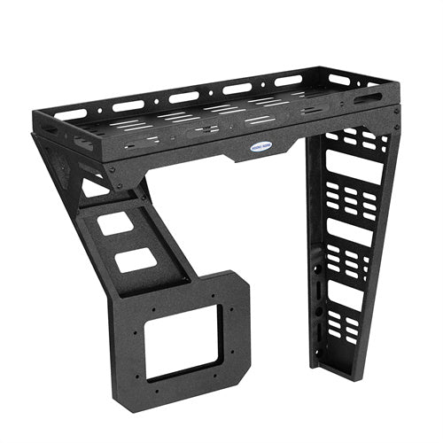 Tailgate Basket Rear Cargo Rack System w/ Reinforced Tailgate Hinge Kit For 2007-2018 Jeep Wrangler JK - LandShaker4x4