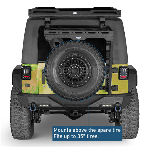 Tailgate Basket Rear Cargo Rack System w/ Reinforced Tailgate Hinge Kit For 2007-2018 Jeep Wrangler JK - LandShaker4x4