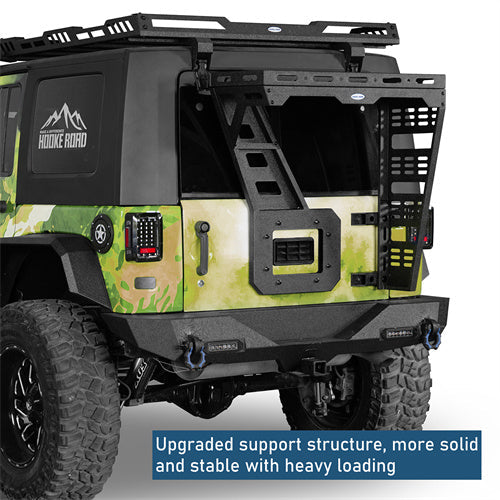 Tailgate Basket Rear Cargo Rack System w/ Reinforced Tailgate Hinge Kit For 2007-2018 Jeep Wrangler JK - LandShaker4x4