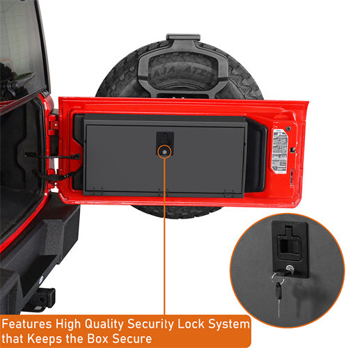 2 Gen Tailgate Storage Lock Box For 2018-2024 Jeep Wrangler JL - LandShaker4x4