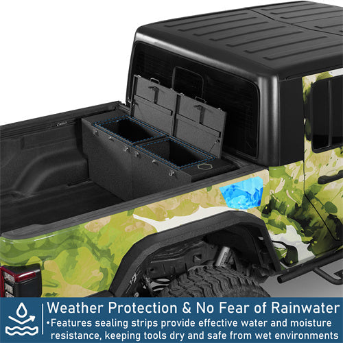 Truck Tool Box Lockable Storage Box Set For 2020-2025 Jeep Gladiator JT - Langshaker4x4