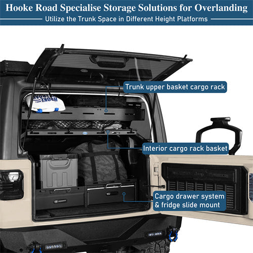 Trunk Upper Basket Cargo Rack For 2018-2025 Jeep Wrangler JL 4-Door Hardtop - LandShaker4x4