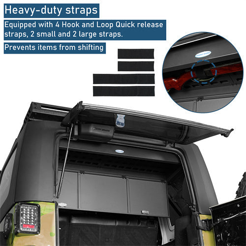 Road Trip Trunk Upper Locking Storage Box For 2007-2018 Jeep Wrangler JK 4-Door Hardtop - Ultralisk4x4