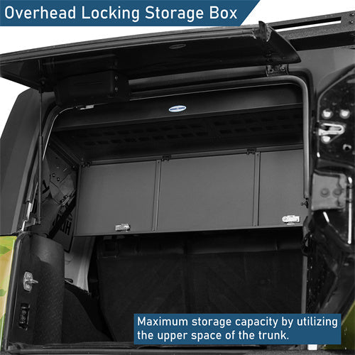 Road Trip Trunk Upper Locking Storage Box For 2007-2018 Jeep Wrangler JK 4-Door Hardtop - Ultralisk4x4