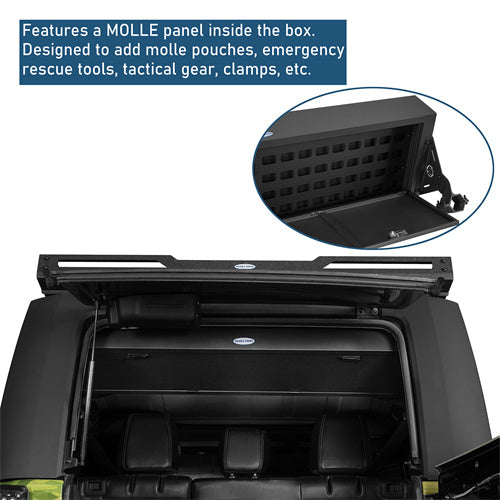Road Trip Trunk Upper Locking Storage Box For 2007-2018 Jeep Wrangler JK 4-Door Hardtop - Ultralisk4x4