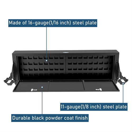 Road Trip Trunk Upper Locking Storage Box For 2007-2018 Jeep Wrangler JK 4-Door Hardtop - Ultralisk4x4