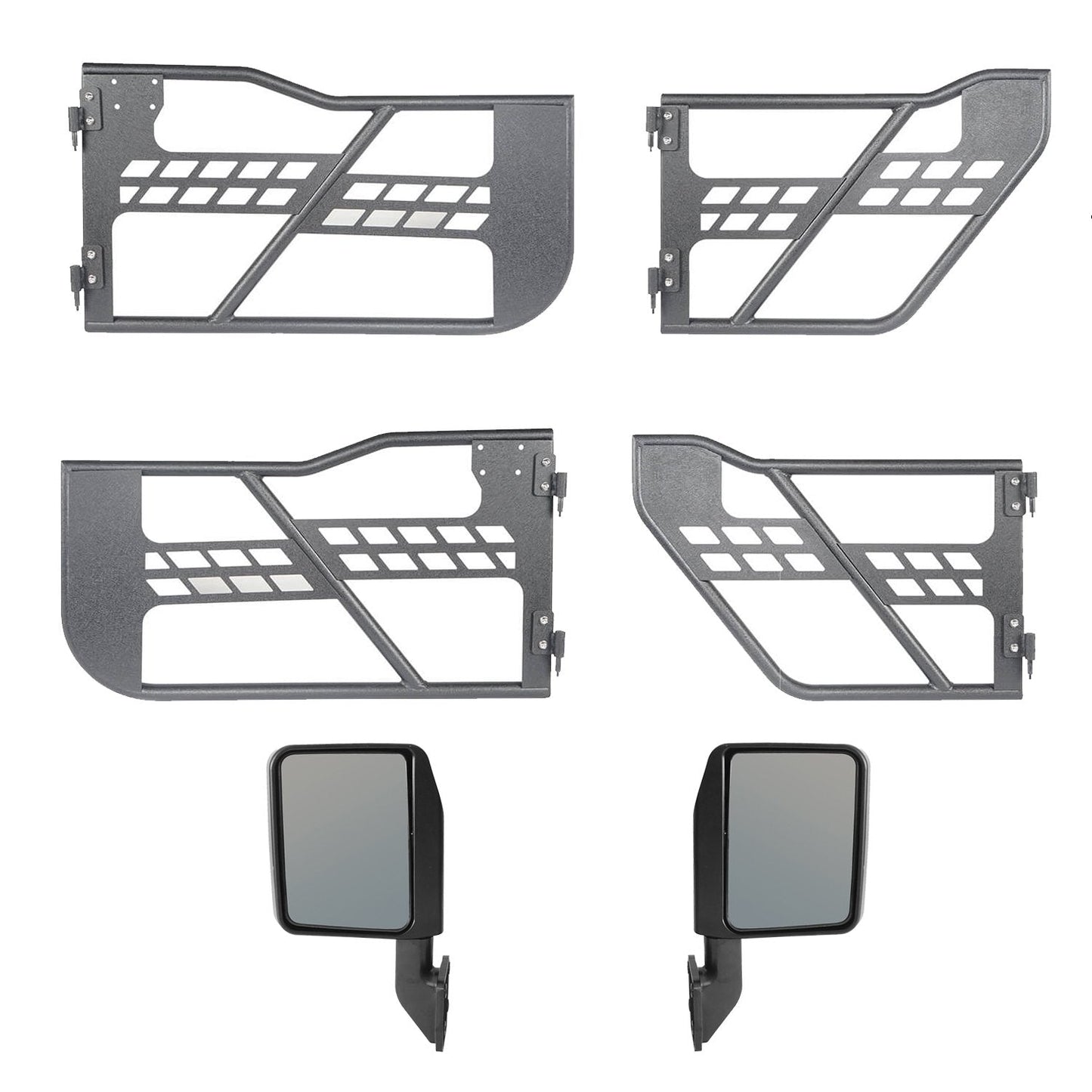 4 Door Tubular Door Guards Rock Crawler w/Side Mirrors(20-25 Jeep Gladiator JT)-LandShaker