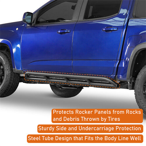 Tube Slider Rocker Guards For 2015-2025 Chevy Colorado & GMC Canyon Crew Cab - LandShaker