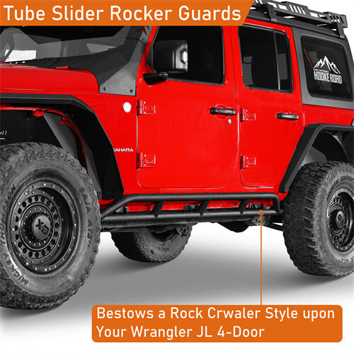 Tube Slider Rocker Guards For 2018-2025 Jeep Wrangler JL 4-Door - LandShaker