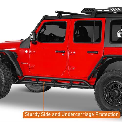 Tube Slider Rocker Guards For 2018-2025 Jeep Wrangler JL 4-Door - LandShaker