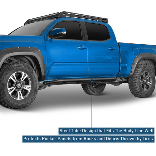 Tube Slider Rocker Guards For 2016-2023 Toyota Tacoma Double Cab - Landshaker4x4