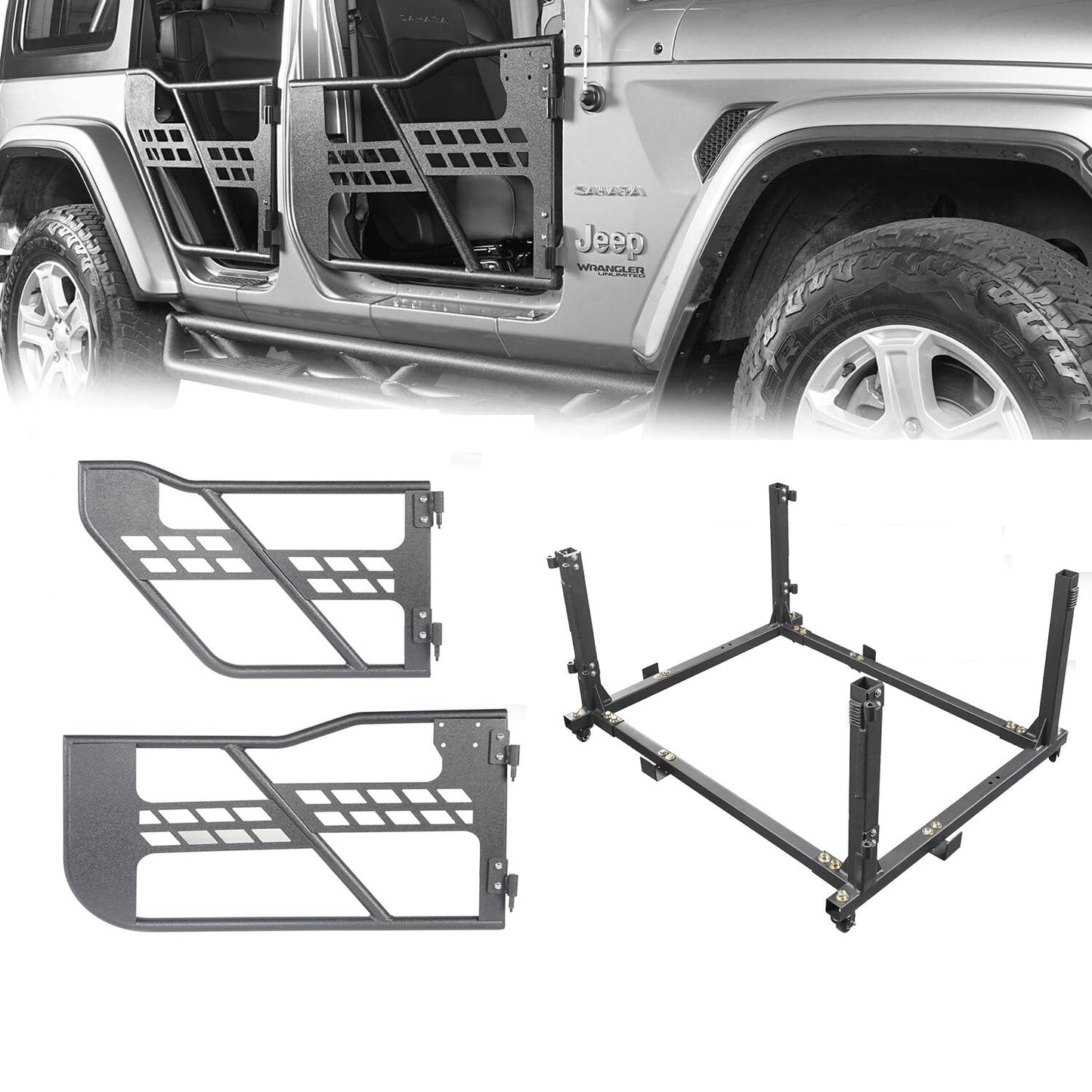 Tubular Door & Rock Crawler Door Storage(20-25 Jeep Gladiator JT & 18-25 Jeep Wrangler JL)-LandShaker