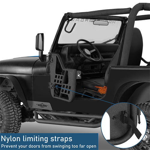 Rock Crawler Tubular Door Guards For 1976-1986 Jeep CJ-7 Wrangler YJ - Landshaker4x4