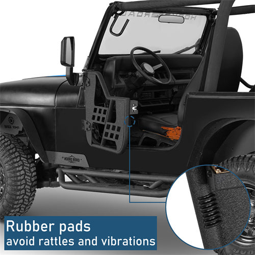 Rock Crawler Tubular Door Guards For 1976-1986 Jeep CJ-7 Wrangler YJ - Landshaker4x4