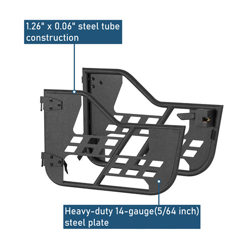 Rock Crawler Tubular Door Guards For 1976-1986 Jeep CJ-7 Wrangler YJ - Landshaker4x4