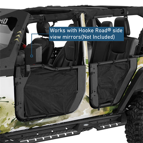 Tube Half Front & Rear Doors w/ Black shade skins For 2007-2018 Jeep Wrangler JK 4 Doors - Landshaker4x4