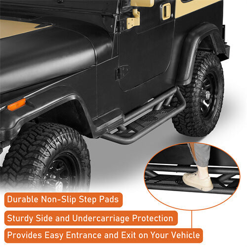 Off-road Tubular Side Step Bars For 1987-1995 Jeep Wrangler YJ- LandShaker