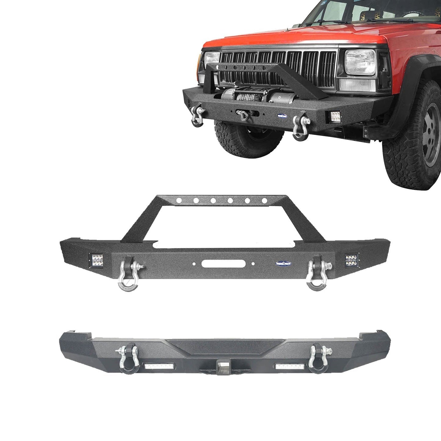 Full Width Front Bumper/Rear Bumper(84-01 Jeep Cherokee XJ)-LandShaker