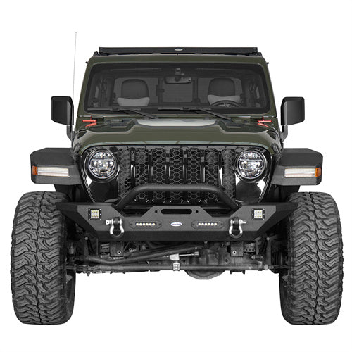 Wide Flat Front Fender Flares for Jeep Wrangler JL 18-25 & Gladiator JT 20-25 (Excluding Sport, Sport S Model) - LandShaker