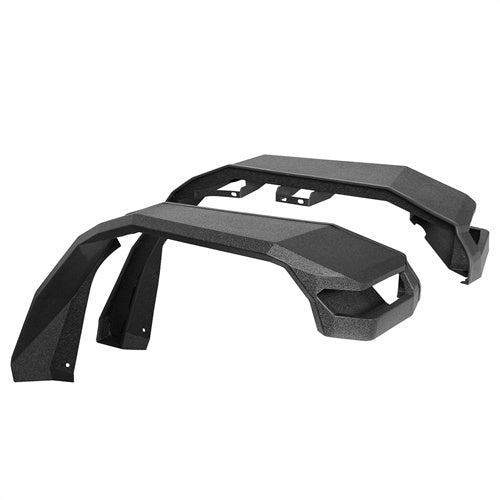 Wide Flat Front Fender Flares for Jeep Wrangler JL 18-25 & Gladiator JT 20-25 (Excluding Sport, Sport S Model) - LandShaker