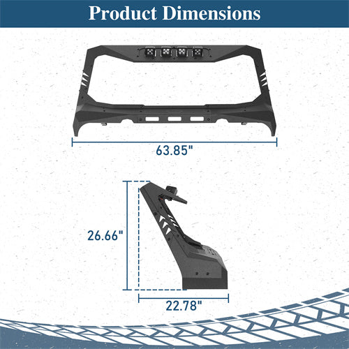 Madmax Windshield Frame Cover Visor/Cowl Combination For 2007-2018 Jeep Wrangler JK - Ultralisk4x4