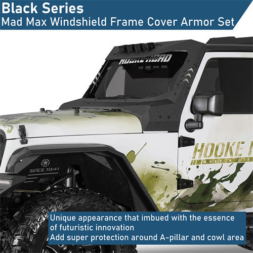 Madmax Windshield Frame Cover Visor/Cowl Combination For 2007-2018 Jeep Wrangler JK - Ultralisk4x4