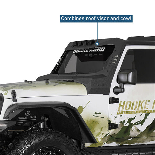 Madmax Windshield Frame Cover Visor/Cowl Combination For 2007-2018 Jeep Wrangler JK - Ultralisk4x4