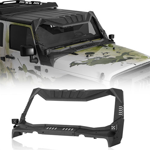 Off-Road Madmax Windshield Frame Cover Visor/Cowl Combination For 2007-2018 Jeep Wrangler JK - Landshaker4x4