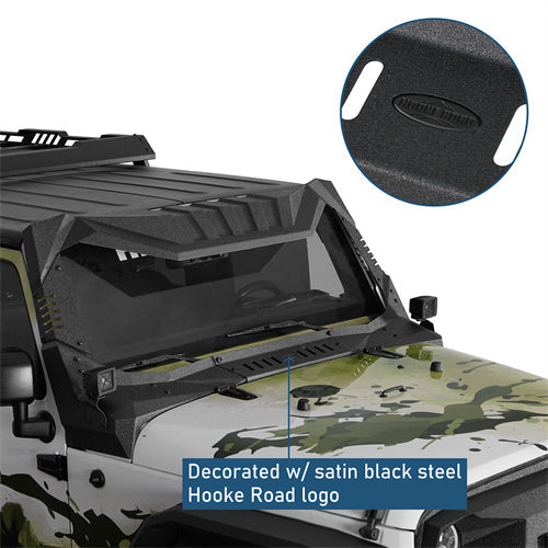 Off-Road Madmax Windshield Frame Cover Visor/Cowl Combination For 2007-2018 Jeep Wrangler JK - Landshaker4x4
