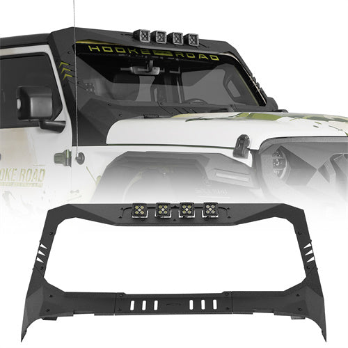Madmax Windshield Frame Cover Visor/Cowl Combination For 2018-2005 Jeep Wrangler JL / Gladiator JT (Excluding JT Mojave, Wrangler 4xe, Rubicon 392) - Ultralisk4x4