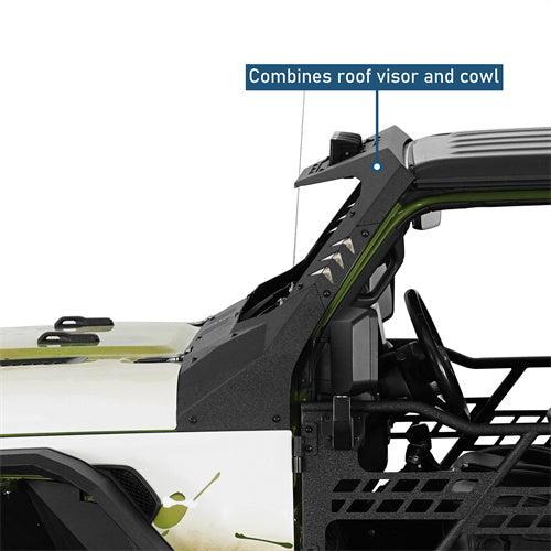 Madmax Windshield Frame Cover Visor/Cowl Combination For 2018-2005 Jeep Wrangler JL / Gladiator JT (Excluding JT Mojave, Wrangler 4xe, Rubicon 392) - Ultralisk4x4