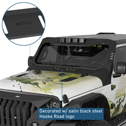 Madmax Windshield Frame Cover Visor/Cowl Combination For 2018-2005 Jeep Wrangler JL / Gladiator JT (Excluding JT Mojave, Wrangler 4xe, Rubicon 392) - Ultralisk4x4